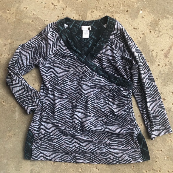 Soft Surroundings Large Blue V-Neck Wrap Blue - Picture 1 of 6